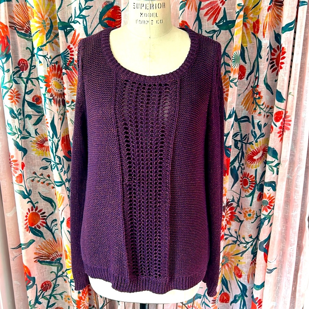 EUC Lucky Brand Iridescent Yarn Sweater Size XL